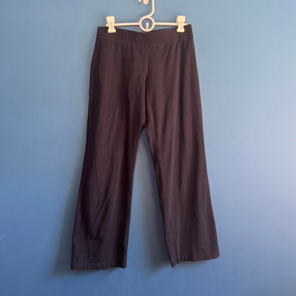 Y2K Yoga Pants Women's Size‎ Small Lands End Black Cotton Blend Stretch Athletic